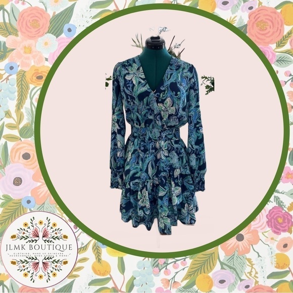 LILLY PULITZER NWOT CRISTIANA DRESS IN TAKE IT OR LEAF IT - Picture 2 of 11